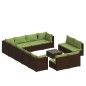 vidaXL Set muebles de jardín 13 pzas y cojines ratán sintético marrón vidaXL Set muebles de jardín 13 pzas y cojines ratán sintético marrón