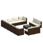 vidaXL Set de muebles de jardín 13 pzas cojines ratán sintético marrón vidaXL Set de muebles de jardín 13 pzas cojines ratán sintético marrón