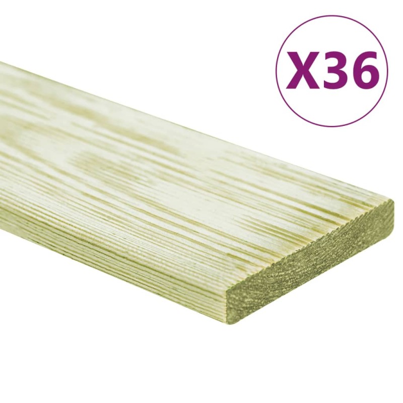 vidaXL Tablas para terraza 36 uds madera de pino impregnada 4,32 m² 1m vidaXL Tablas para terraza 36 uds madera de pino impregnada 4,32 m² 1m