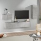 vidaXL Set de muebles de TV 4 pzas madera contrachapada gris hormigón vidaXL Set de muebles de TV 4 pzas madera contrachapada gris hormigón