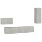 vidaXL Set de muebles de TV 4 pzas madera contrachapada gris hormigón vidaXL Set de muebles de TV 4 pzas madera contrachapada gris hormigón