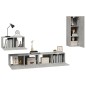 vidaXL Set de muebles de TV 4 pzas madera contrachapada gris hormigón vidaXL Set de muebles de TV 4 pzas madera contrachapada gris hormigón