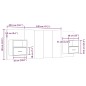 vidaXL Cabecero de cama con mesitas madera contrachapada gris hormigón vidaXL Cabecero de cama con mesitas madera contrachapada gris hormigón