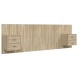 vidaXL Cabecero de cama con mesitas madera contrachapada roble Sonoma vidaXL Cabecero de cama con mesitas madera contrachapada roble Sonoma