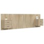 vidaXL Cabecero de cama con mesitas madera contrachapada roble Sonoma vidaXL Cabecero de cama con mesitas madera contrachapada roble Sonoma