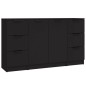 vidaXL Aparadores 3 piezas madera contrachapada negro vidaXL Aparadores 3 piezas madera contrachapada negro