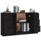 vidaXL Aparadores 3 piezas madera contrachapada negro vidaXL Aparadores 3 piezas madera contrachapada negro