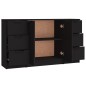 vidaXL Aparadores 3 piezas madera contrachapada negro vidaXL Aparadores 3 piezas madera contrachapada negro
