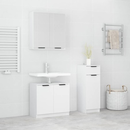 vidaXL Set de muebles de baño 3 piezas madera contrachapada blanco