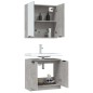 vidaXL Set muebles de baño 2 piezas madera contrachapada gris hormigón