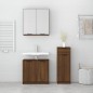 vidaXL Set de muebles de baño 3 pzas madera contrachapada roble marrón vidaXL Set de muebles de baño 3 pzas madera contrachapada roble marrón