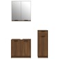 vidaXL Set de muebles de baño 3 pzas madera contrachapada roble marrón vidaXL Set de muebles de baño 3 pzas madera contrachapada roble marrón