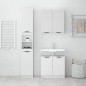 vidaXL Set de muebles baño 3 pzas madera contrachapada blanco brillo