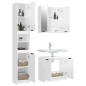 vidaXL Set de muebles baño 3 pzas madera contrachapada blanco brillo
