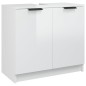 vidaXL Set de muebles baño 3 pzas madera contrachapada blanco brillo