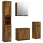 vidaXL Set de muebles de baño 4 piezas madera contrachapada roble humo vidaXL Set de muebles de baño 4 piezas madera contrachapada roble humo