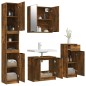 vidaXL Set de muebles de baño 4 piezas madera contrachapada roble humo vidaXL Set de muebles de baño 4 piezas madera contrachapada roble humo