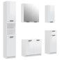 vidaXL Set muebles de baño 5 piezas madera contrachapada blanco brillo