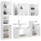 vidaXL Set muebles de baño 5 piezas madera contrachapada blanco brillo