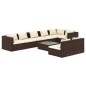 vidaXL Set muebles de jardín 9 piezas y cojines ratán sintético marrón vidaXL Set muebles de jardín 9 piezas y cojines ratán sintético marrón