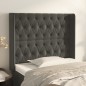 vidaXL Cabecero con orejas de terciopelo gris oscuro 93x16x118/128 cm