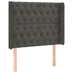 vidaXL Cabecero con orejas de terciopelo gris oscuro 93x16x118/128 cm