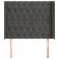 vidaXL Cabecero con orejas de terciopelo gris oscuro 93x16x118/128 cm