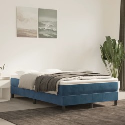 vidaXL Estructura de cama box spring terciopelo azul oscuro 120x200 cm