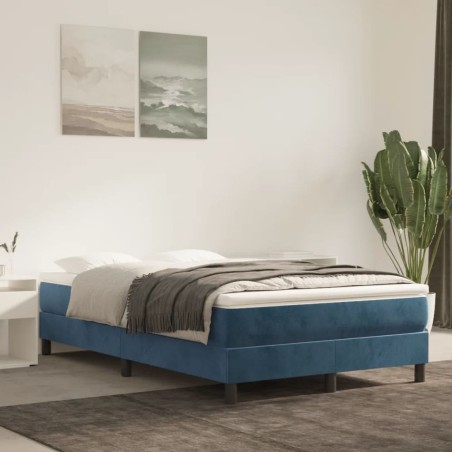 vidaXL Estructura de cama box spring terciopelo azul oscuro 120x200 cm