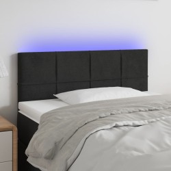 vidaXL Cabecero con LED de terciopelo negro 90x5x78/88 cm