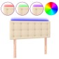 vidaXL Cabecero con LED de tela color crema 90x5x78/88 cm vidaXL Cabecero con LED de tela color crema 90x5x78/88 cm
