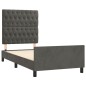vidaXL Estructura de cama con cabecero terciopelo gris oscuro 90x190cm vidaXL Estructura de cama con cabecero terciopelo gris oscuro 90x190cm