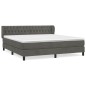 vidaXL Cama box spring con colchón terciopelo gris oscuro 180x200 cm vidaXL Cama box spring con colchón terciopelo gris oscuro 180x200 cm