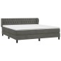 vidaXL Cama box spring con colchón terciopelo gris oscuro 180x200 cm vidaXL Cama box spring con colchón terciopelo gris oscuro 180x200 cm