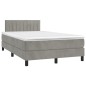 vidaXL Cama box spring con colchón terciopelo gris claro 120x200 cm vidaXL Cama box spring con colchón terciopelo gris claro 120x200 cm