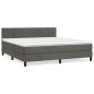 vidaXL Cama box spring con colchón terciopelo gris oscuro 160x200 cm vidaXL Cama box spring con colchón terciopelo gris oscuro 160x200 cm