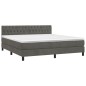 vidaXL Cama box spring con colchón terciopelo gris oscuro 180x200 cm vidaXL Cama box spring con colchón terciopelo gris oscuro 180x200 cm
