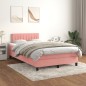vidaXL Cama box spring con colchón terciopelo rosa 120x200 cm vidaXL Cama box spring con colchón terciopelo rosa 120x200 cm
