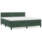 vidaXL Cama box spring con colchón terciopelo verde oscuro 160x200 cm vidaXL Cama box spring con colchón terciopelo verde oscuro 160x200 cm