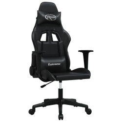 vidaXL Silla gaming cuero sintético negro
