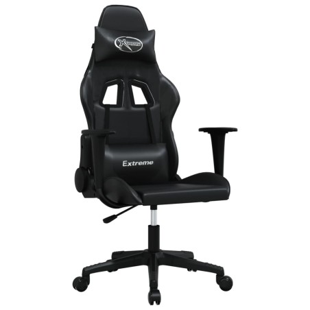 vidaXL Silla gaming cuero sintético negro