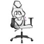 vidaXL Silla gaming cuero sintético blanco y negro vidaXL Silla gaming cuero sintético blanco y negro