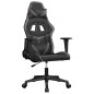 vidaXL Silla gaming cuero sintético negro y gris vidaXL Silla gaming cuero sintético negro y gris
