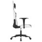 vidaXL Silla gaming cuero sintético blanco y negro