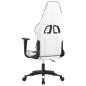 vidaXL Silla gaming cuero sintético blanco y negro