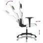 vidaXL Silla gaming cuero sintético blanco y negro