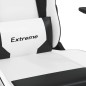 vidaXL Silla gaming cuero sintético blanco y negro