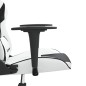 vidaXL Silla gaming cuero sintético blanco y negro