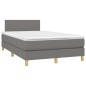 vidaXL Cama box spring con colchón tela gris oscuro 120x200 cm vidaXL Cama box spring con colchón tela gris oscuro 120x200 cm