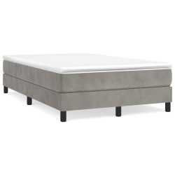 vidaXL Cama box spring con colchón terciopelo gris claro 120x200 cm